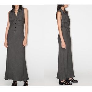 ZARA SLEEVELESS LINEN SHIRT DRESS SIZE SMALL